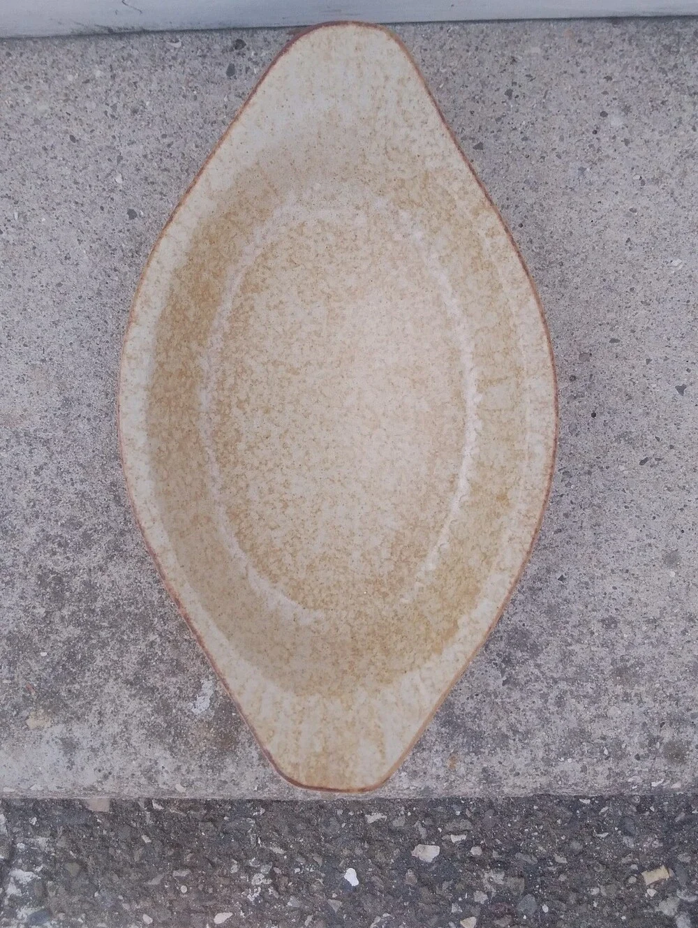 Pottery Craft Vintage Stoneware Oval Dish Gratin Oven Microwave Earthenware